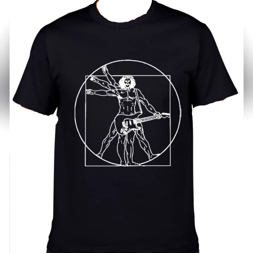 Vitruvian Man Guitar Player T-shirt  Blk L. NWT
